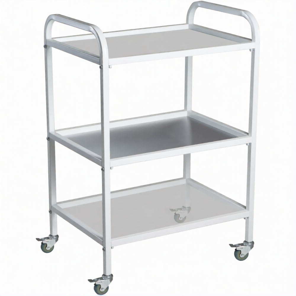 Столик медицинский инструментальный СМИ-03 (полки металл, колёса пластик)