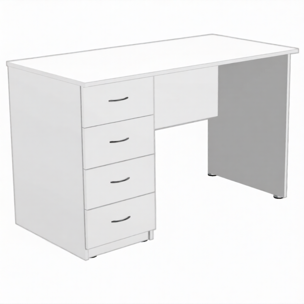 Стол рабочий с тумбой СрТ-5.1 (ЛДСП белый)