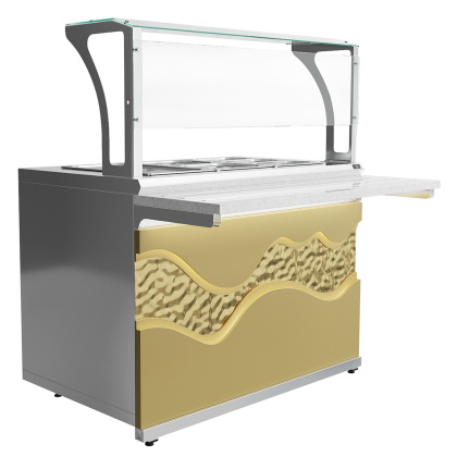 Мармит вторых блюд паровой Luxstahl МВП (С)-1200 Premium Gold River (Золотая Река)