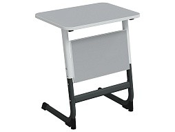 Стол 1-местный школьный 5-7 г/р "Логика" регулируемый (серый, м/к белый/графит)
