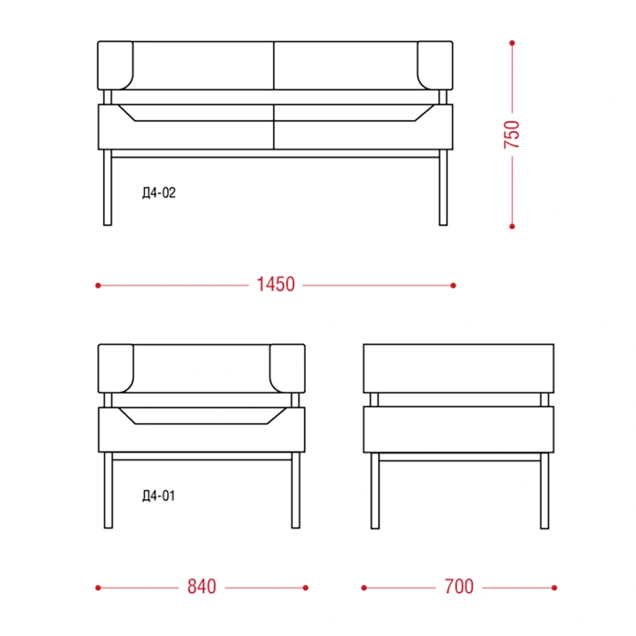 Диван Шевалье (модель Д4)