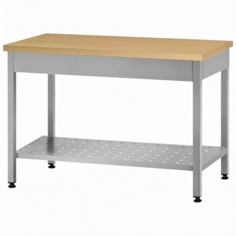 Стол кондитерский СПРп 860х1200х700 «Profi Inox», бук/40 (полка перфорация)