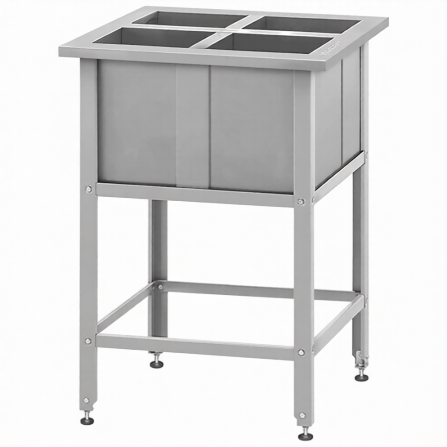 Ванна моечная для обработки яиц ВМСн 860х700х700  4 м/о (ножка угловая)