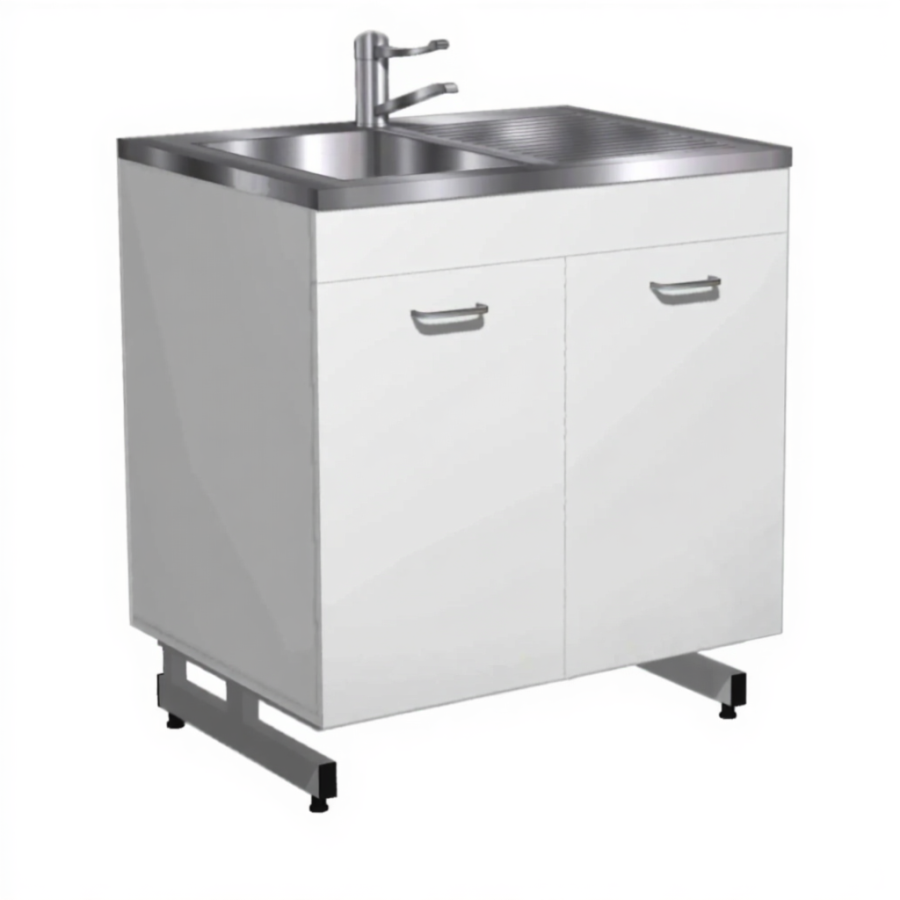 Стол-мойка СТм-203 «Премиум» 800 (корпус ЛДСП серый, каркас серый)