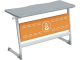 Стол 2-местный школьный 5-7 г/р "Логика" АГРОТЕХ PL с перфорированным экраном (серый/оранжевый, м/к белый)