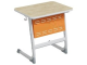 Стол 1-местный школьный 3-5 г/р "Логика" с перфорированным экраном (дуб "Бардолино"/оранжевый, м/к белый)