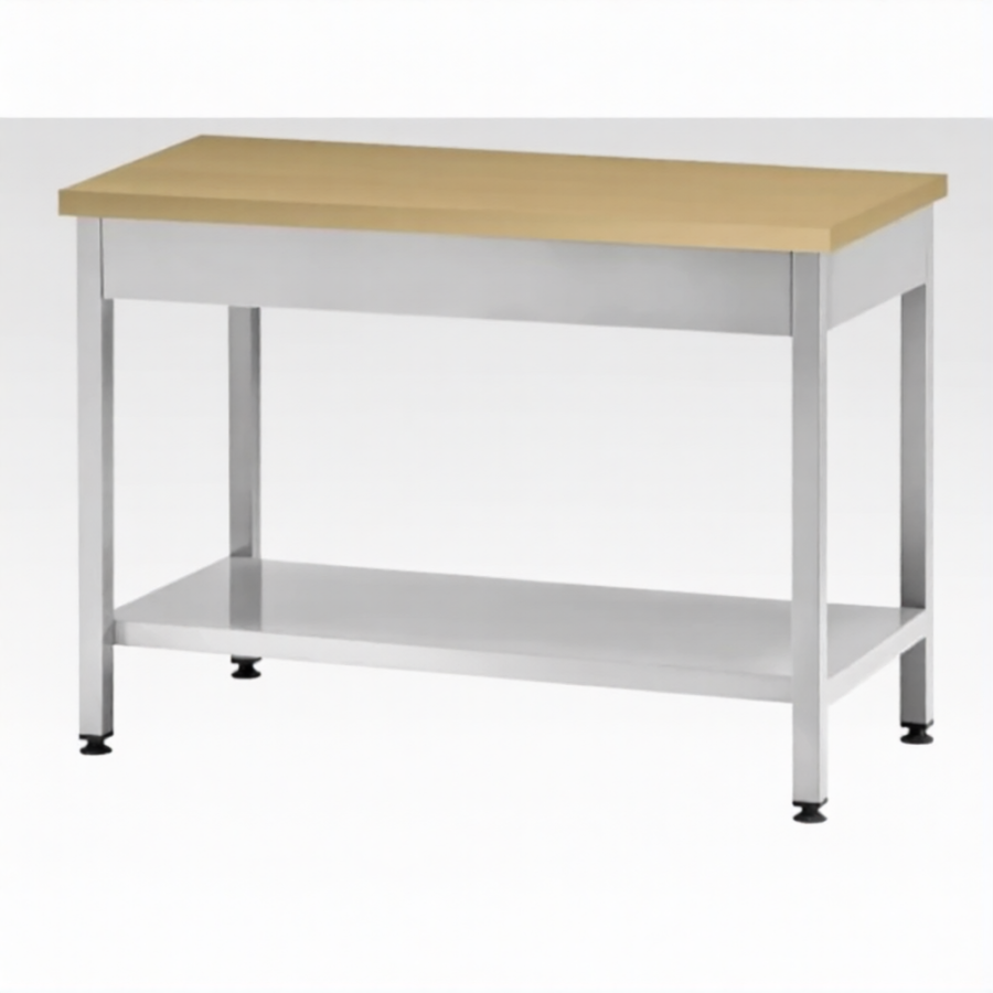 Стол кондитерский СПРп 860х1200х700 «Profi Inox», бук/40 (полка сплошная)